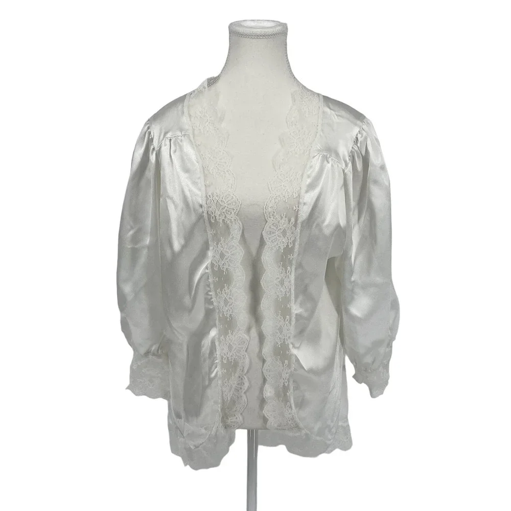 Vintage Nightgown & Robe Set Me 2 Sleepwear White ILGWU Women’s Large - Picture 10 of 16